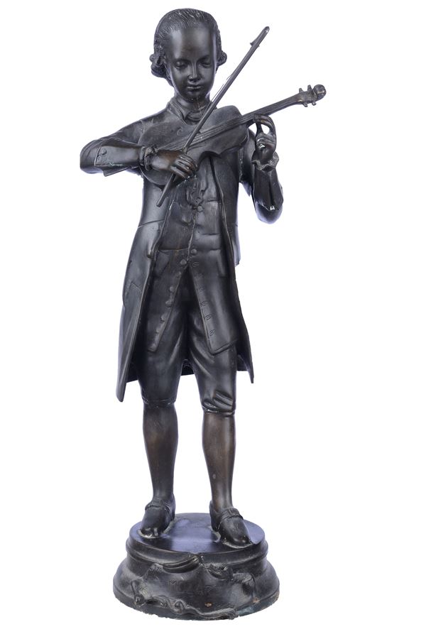 Anonimo, XIX sec. : Mozart  - Bronzo  - Asta DIPINTI ANTICHI E MODERNI - Pananti Online