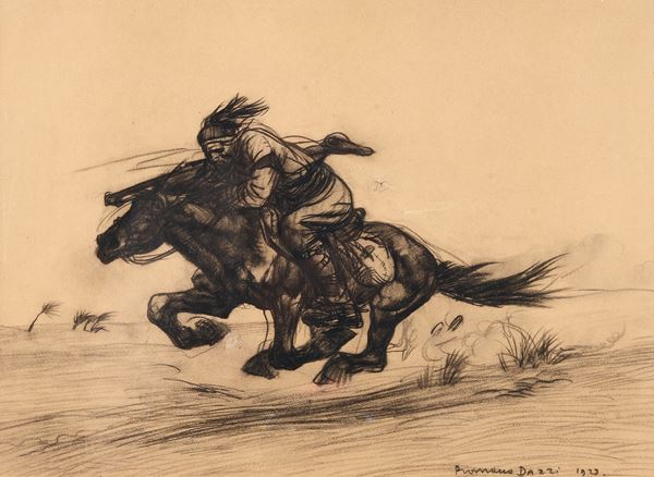Romano Dazzi - A cavallo