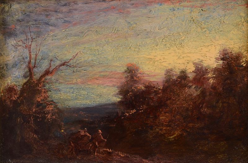 Paesaggio (fronte) - Scena medievale (verso)