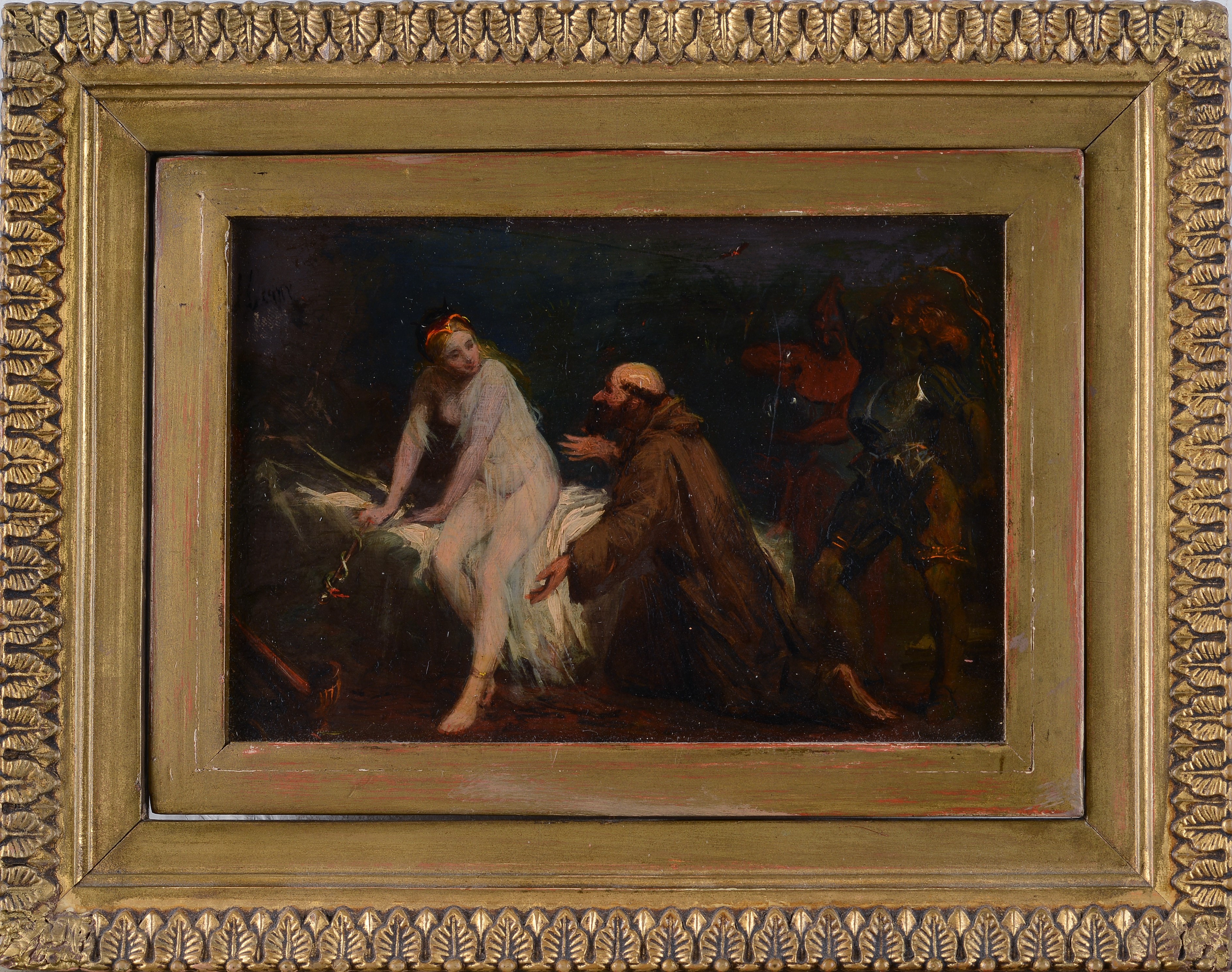 Paesaggio (fronte) - Scena medievale (verso)