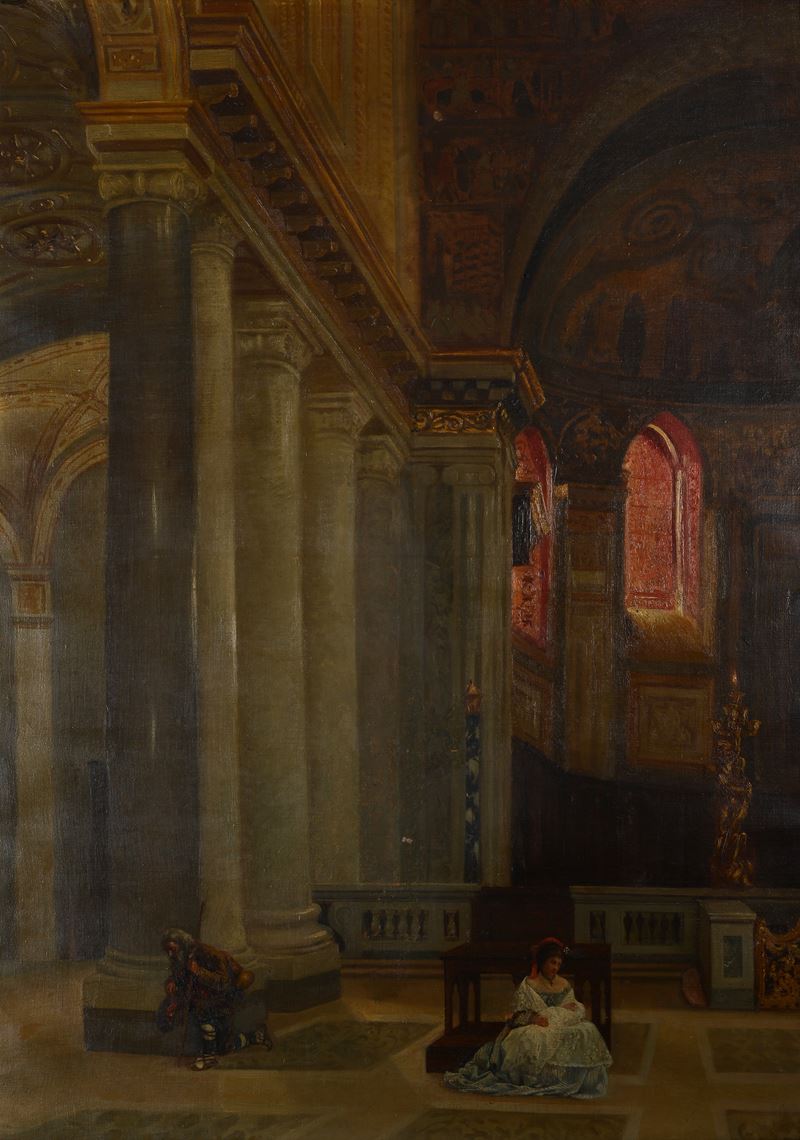 Anonimo, XIX Sec. - Interno di Chiesa