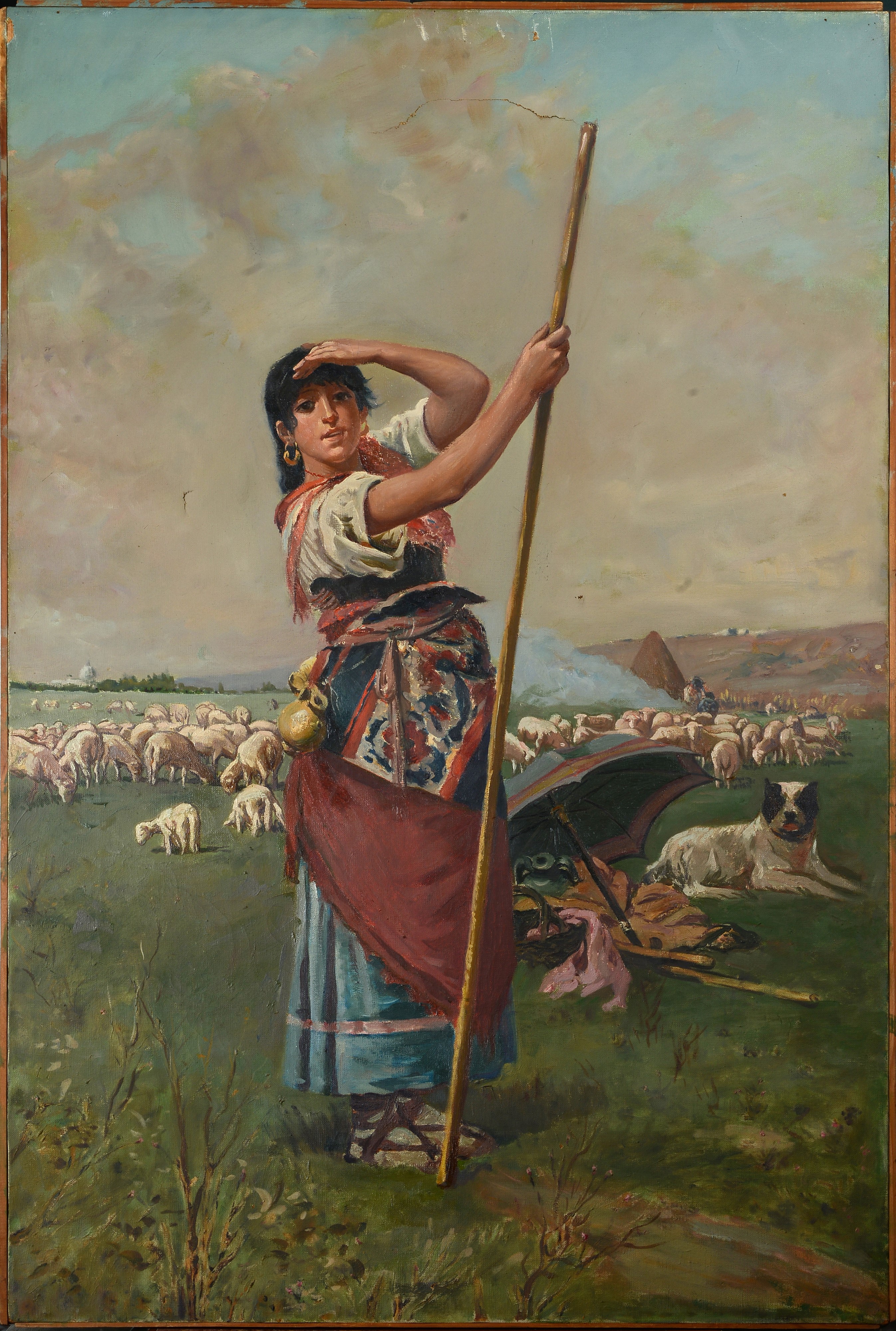 Pastorella con gregge
