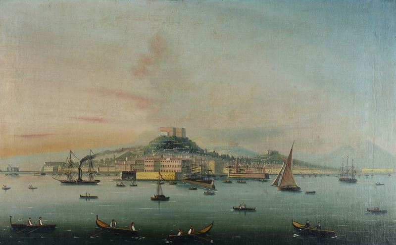 Anonimo, XIX Sec. - Veduta del Golfo di Napoli