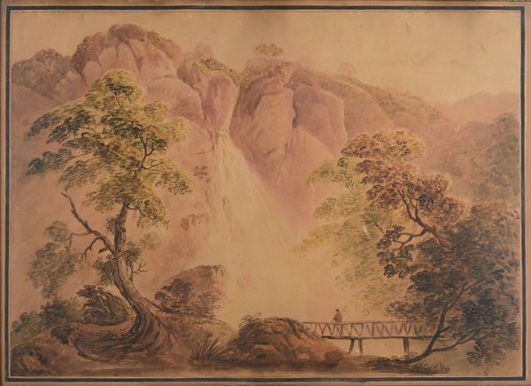 Anonimo, XIX sec. - Powers court waterfalls