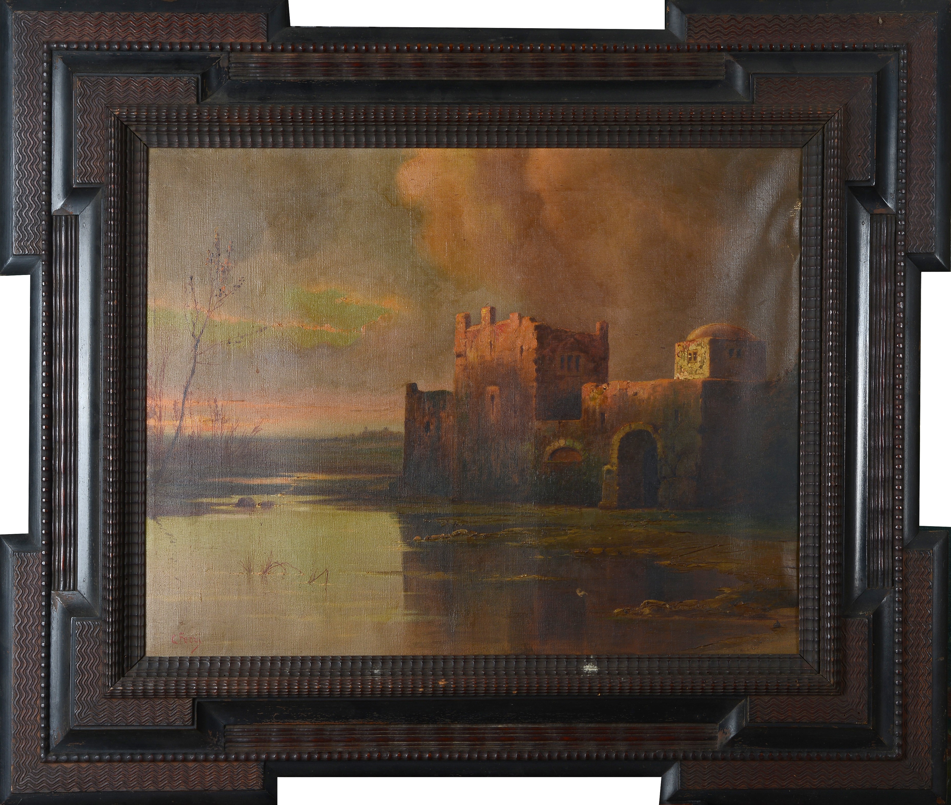 Anonimo, XIX Sec. - Castello sul Lago