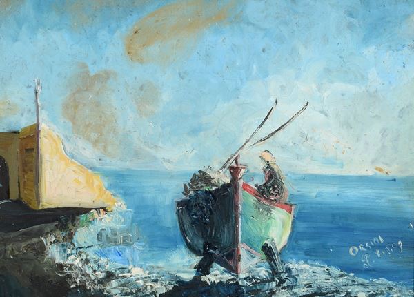 Renato Orsini - Figura in barca