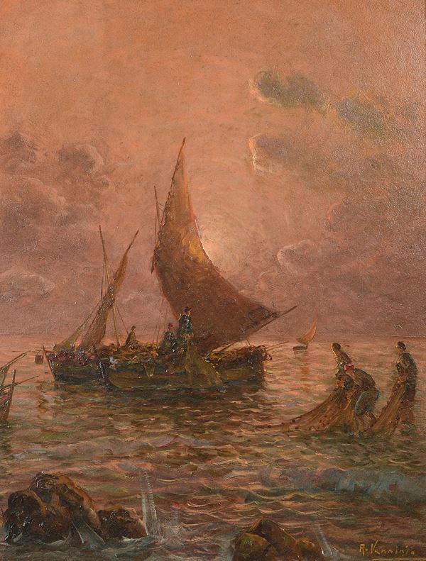 R. Vannini - Pescatori al chiar di luna