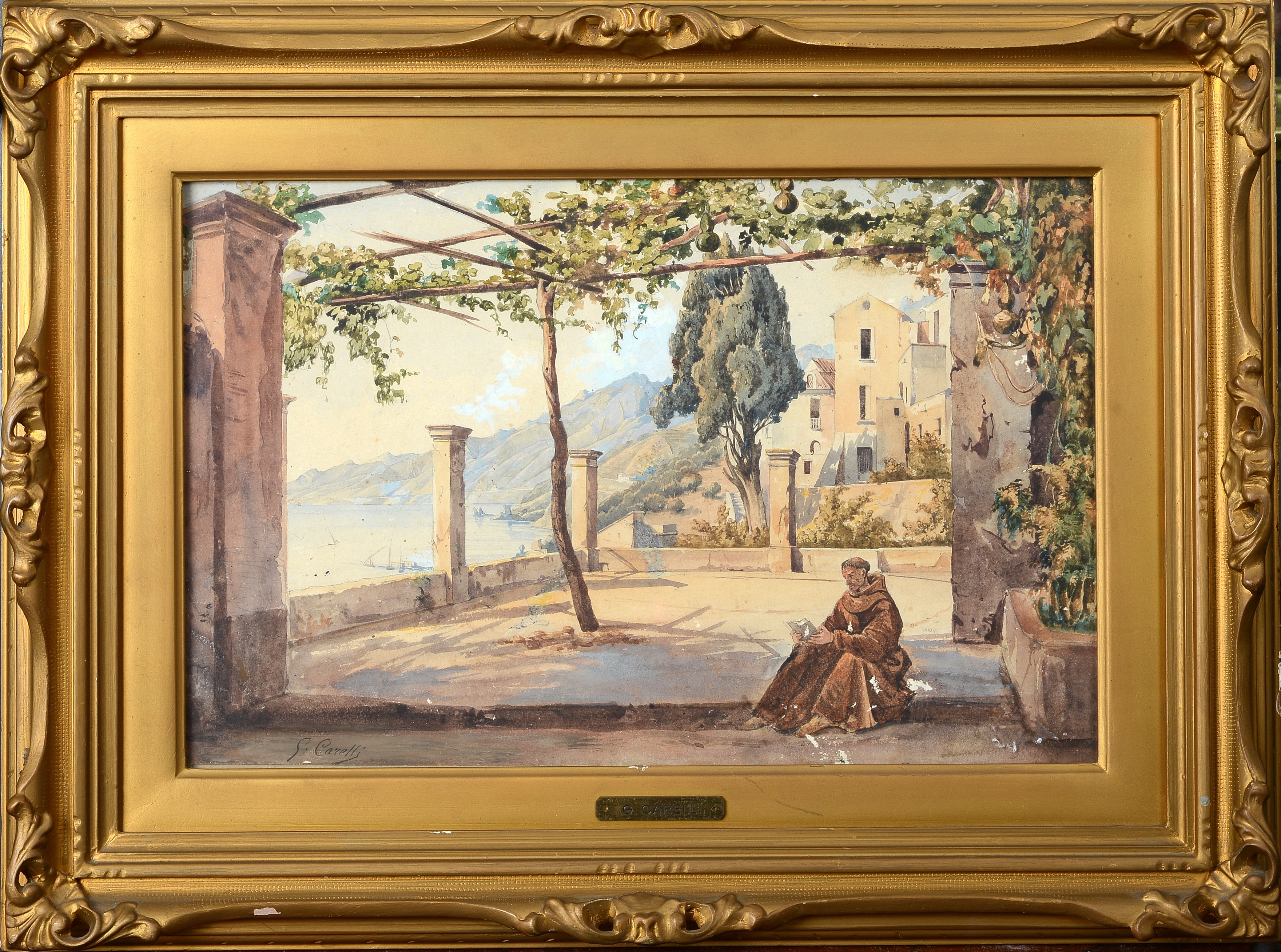 Giuseppe Carelli - Meditazione Sotto il Pergolato