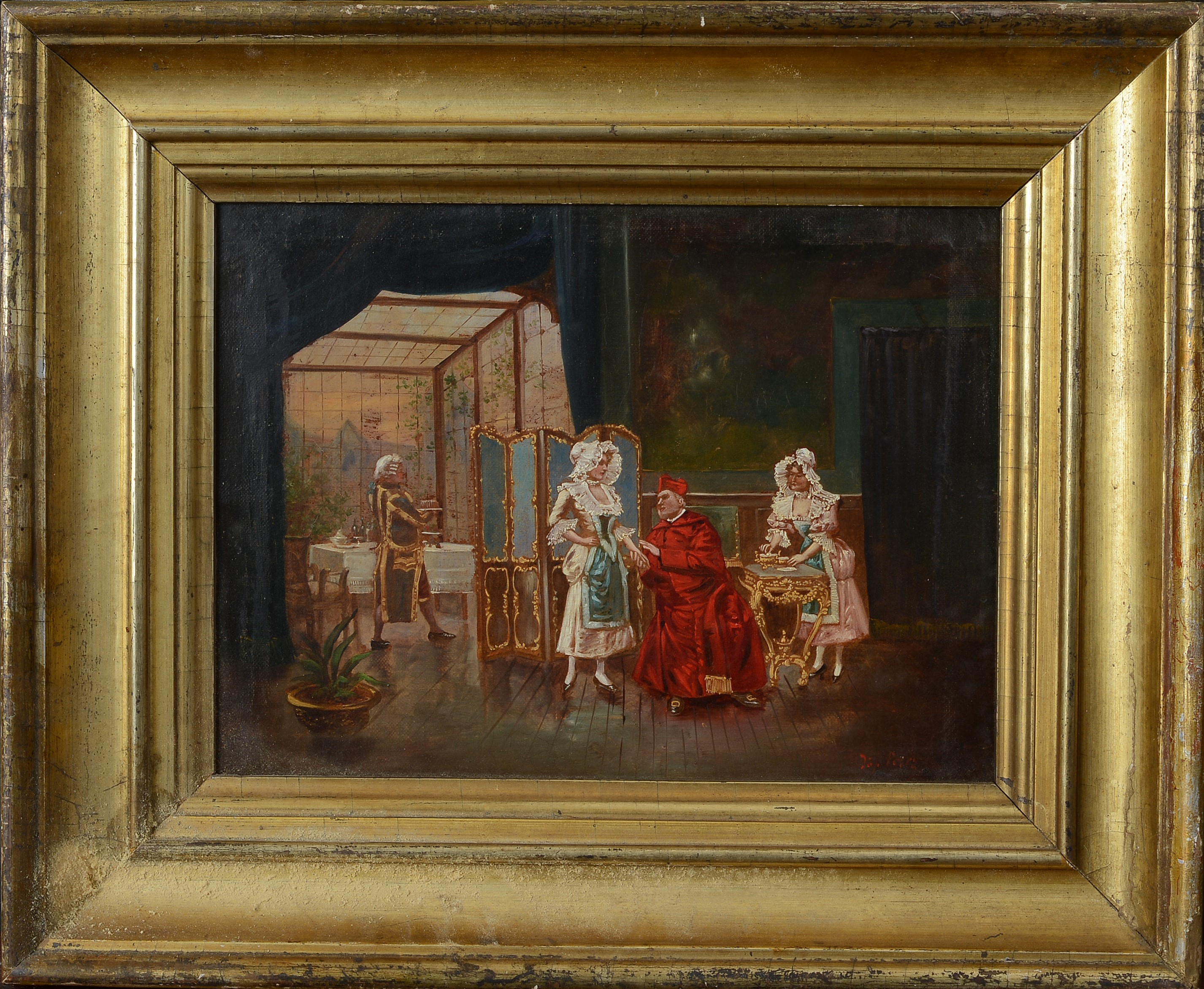 Jose Perez - Interno con Cardinale e Dame