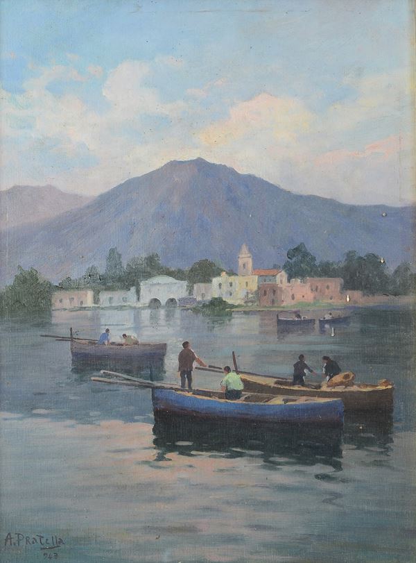 Attr. a Attilio Pratella - Barche di pescatori