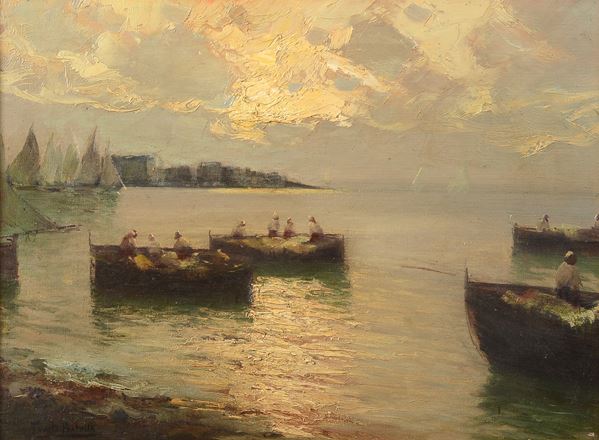Fausto Pratella - Barche al tramonto