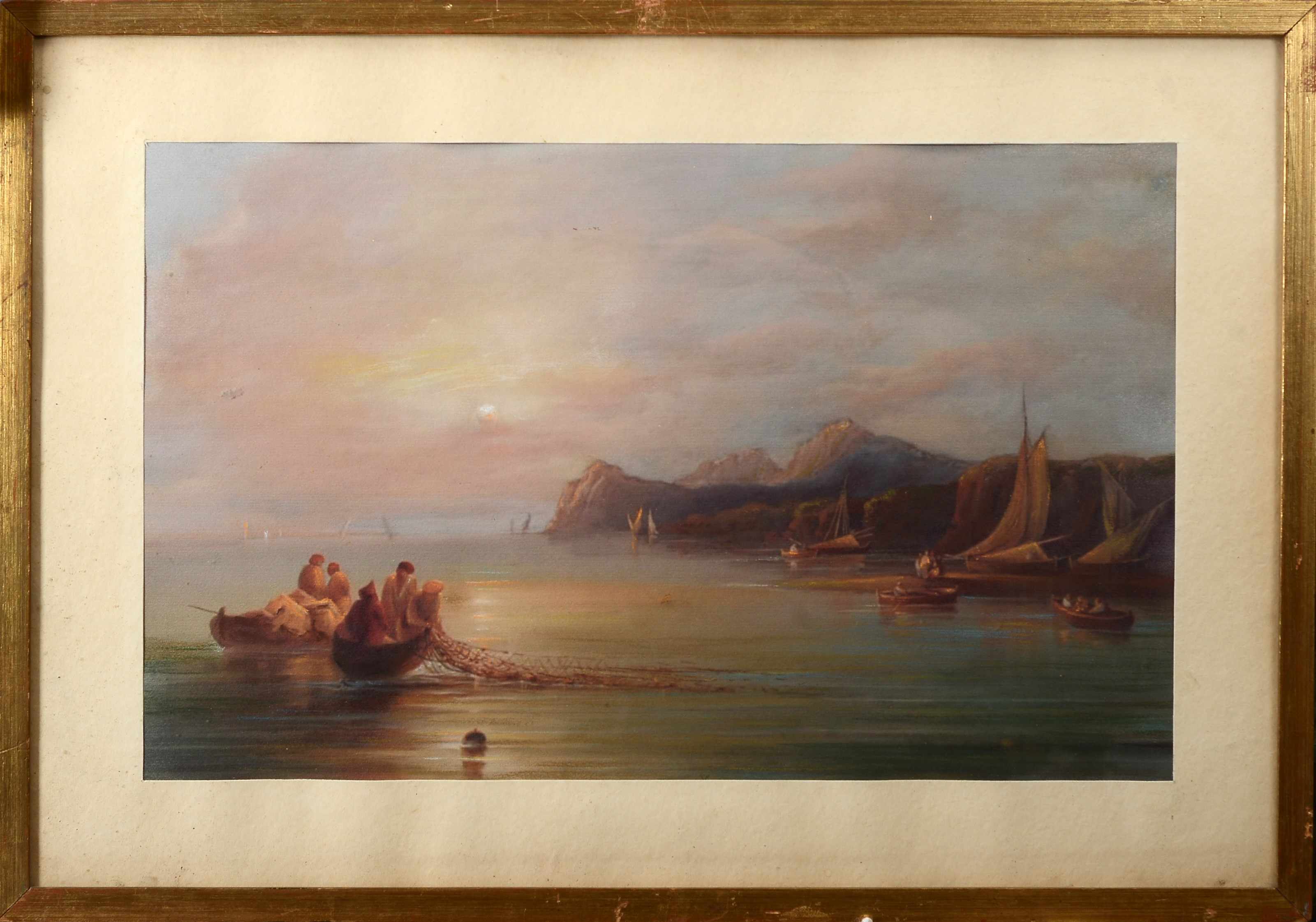 Anonimo, Inizi XIX Sec. - Golfo con Pescatori
