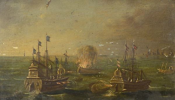 Anonimo, inizi XIX sec. - Battaglia navale