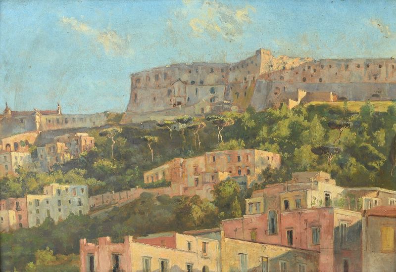 Anonimo, XIX Sec. - Veduta di San Martino a Napoli
