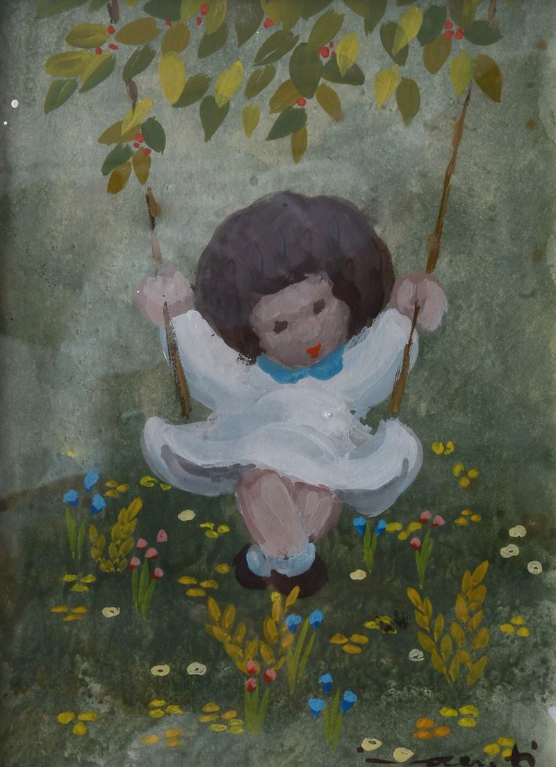 Marcello Innocenti - Bambina Sull'altalena