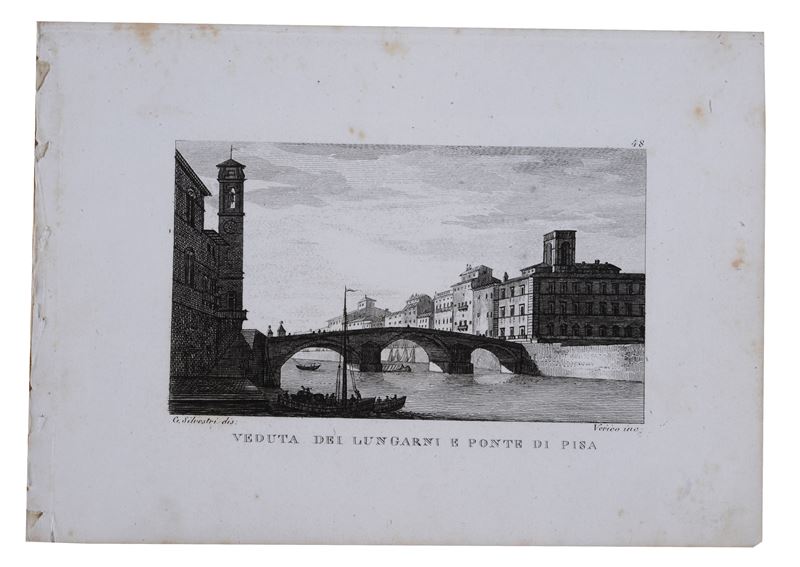 Veduta dei lungarni e Ponte di Pisa