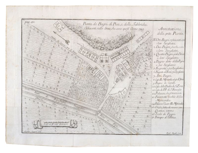 Pianta de Bagni di Pisa e delle Fabbriche Adiacenti nello Stato che devono esser ridotte