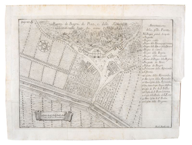 Pianta de Bagni di Pisa e delle Fabbriche adiacenti nello stato che erano l'anno 1742