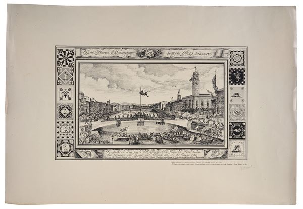 Prospetto di una parte dell'Arno della città di Pisa 