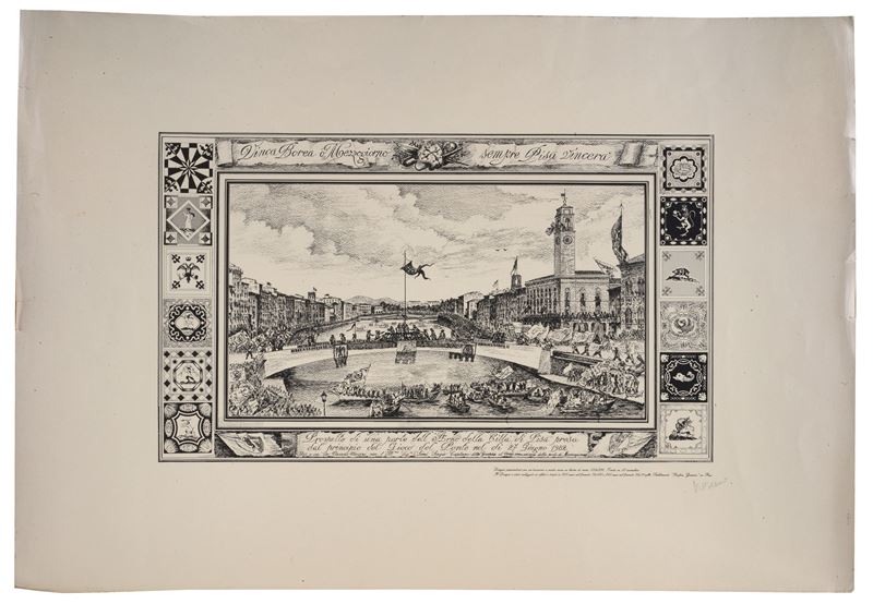 Prospetto di una parte dell'Arno della città di Pisa