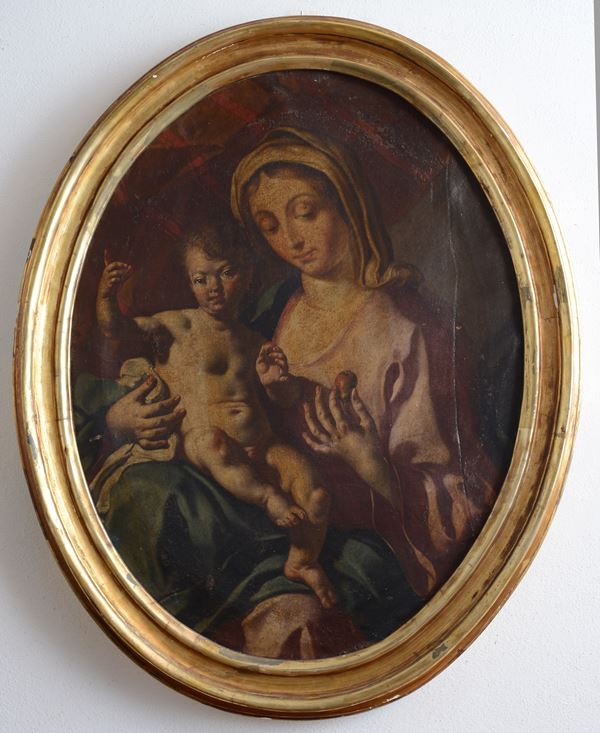 Scuola Napoletana, XVIII sec. - Madonna con Bambino 