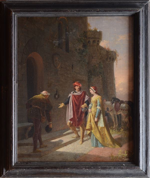 Attr. a Vincenzo Cabianca - Pia dei Tolomei condotta al Castello di Maremma