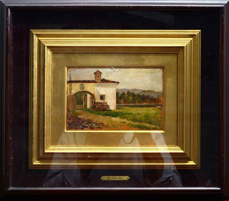 Giulio Fortunato Faini - Paesaggio con Casolare