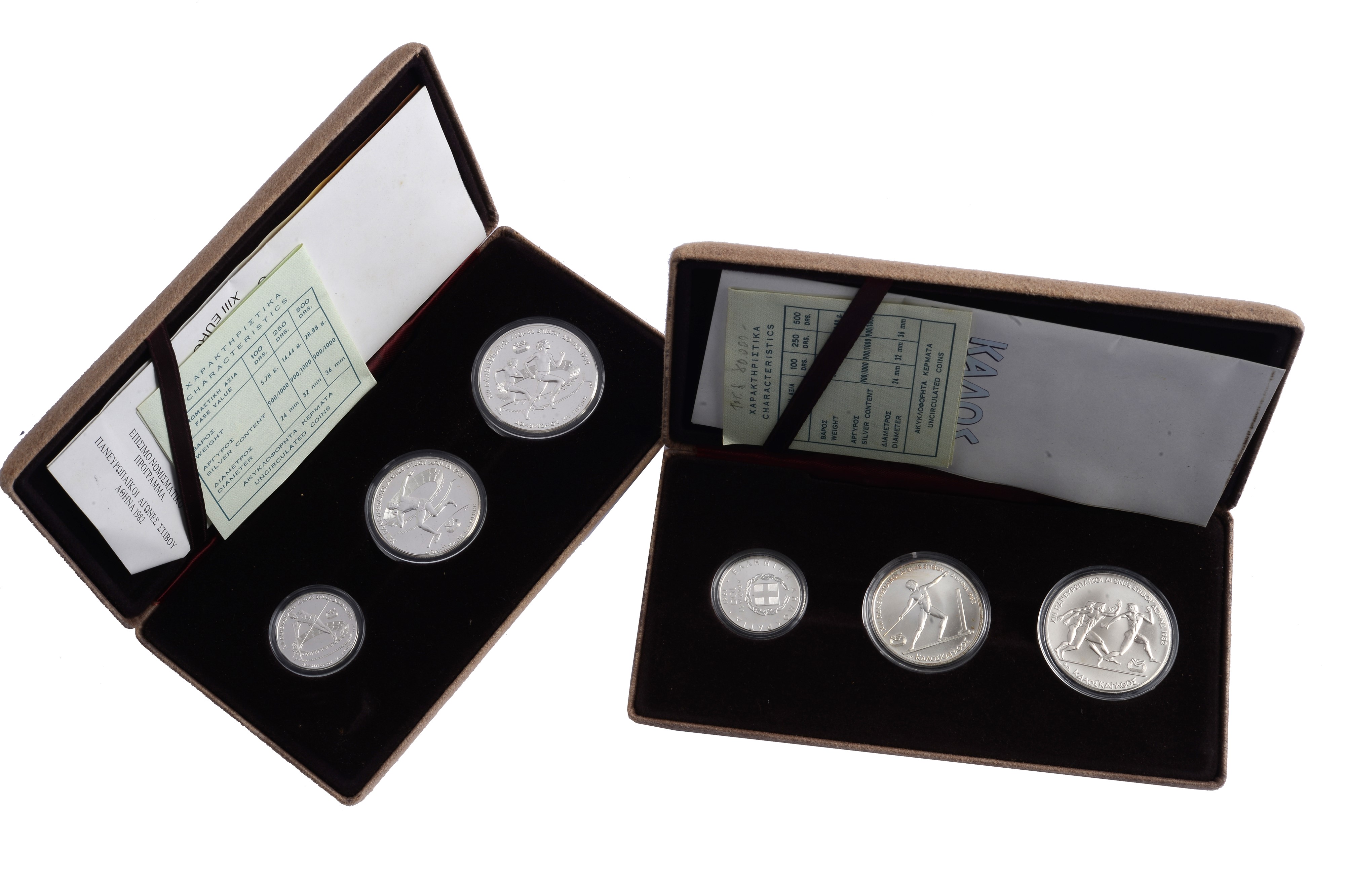 Trittico di monete Grecia 1982