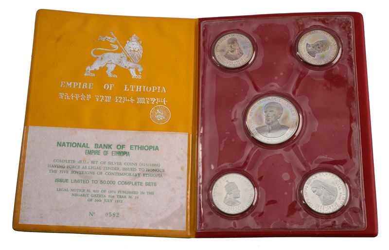 Serie di Cinque Medaglie con Imperatori di Etiopia
