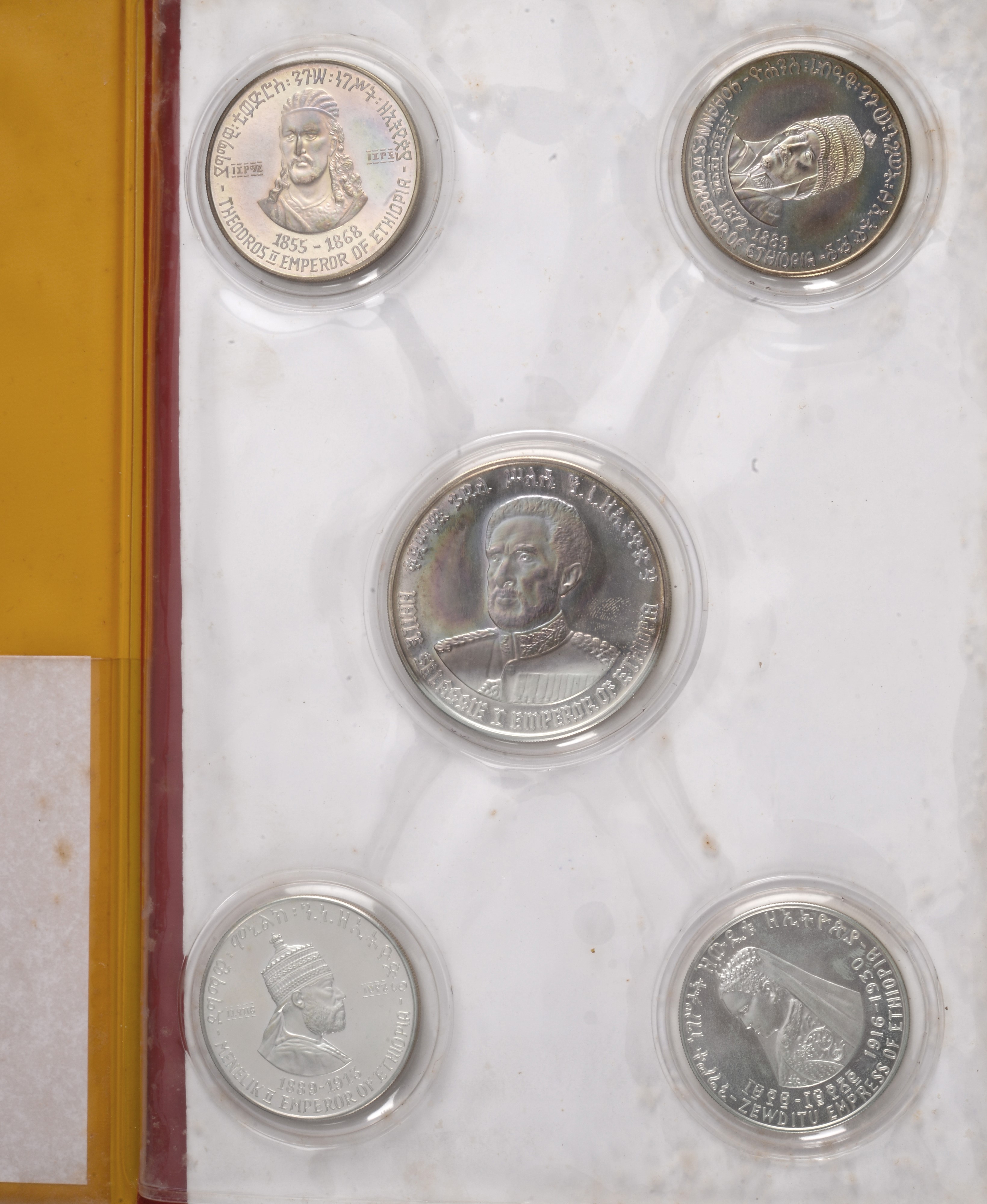 Serie di Cinque Medaglie con Imperatori di Etiopia