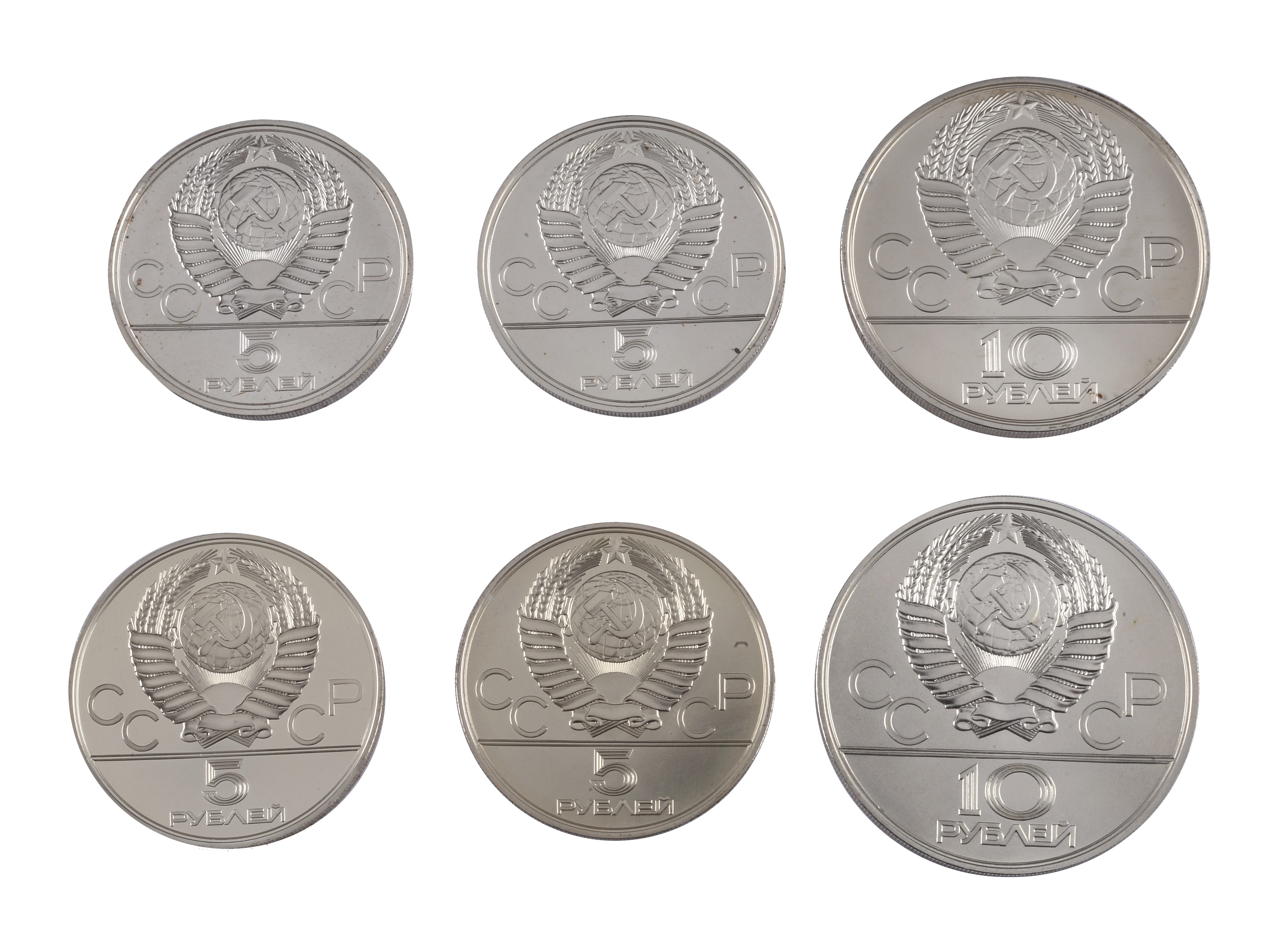 Sei monete d'argento