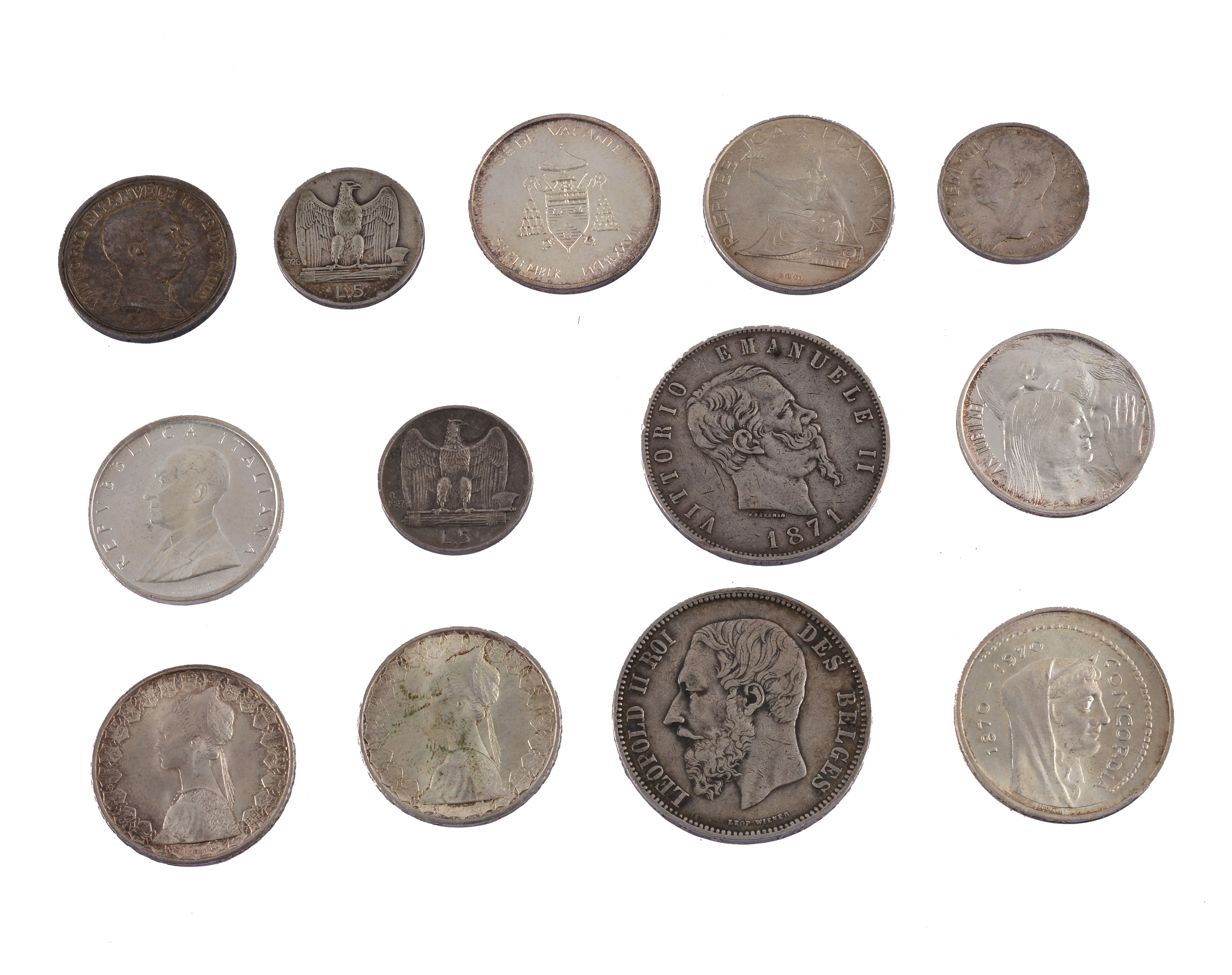 Lotto composto da tredici monete