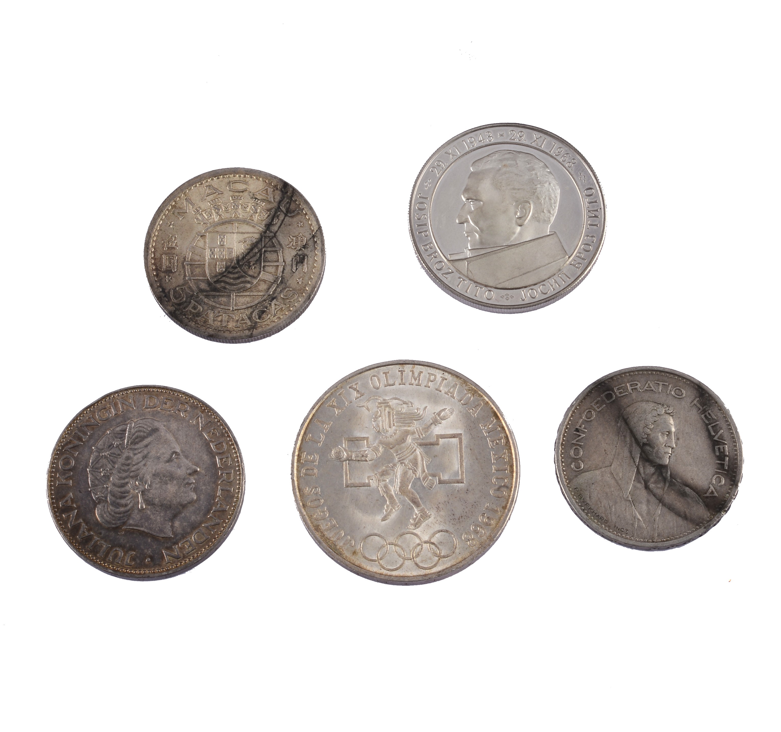 Lotto composto da cinque monete