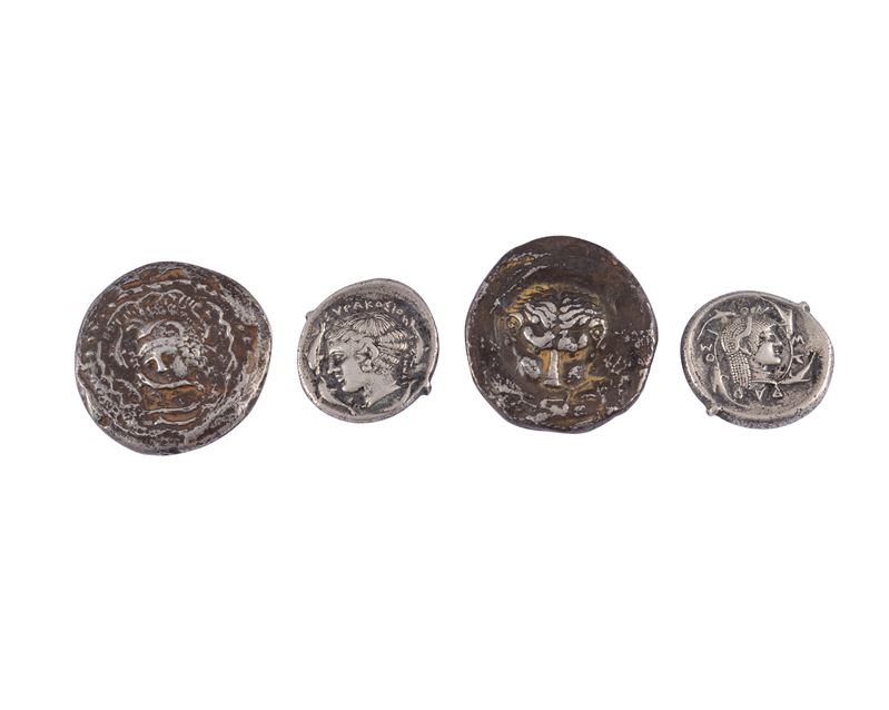 Lotto composto da 4 monete della Magna Grecia (repliche)