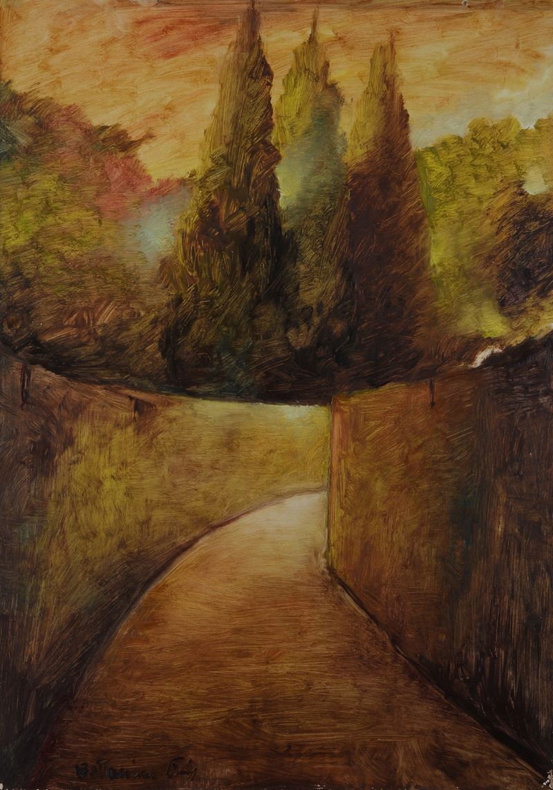 Lido Bettarini - Strada di Campagna, olio su tela