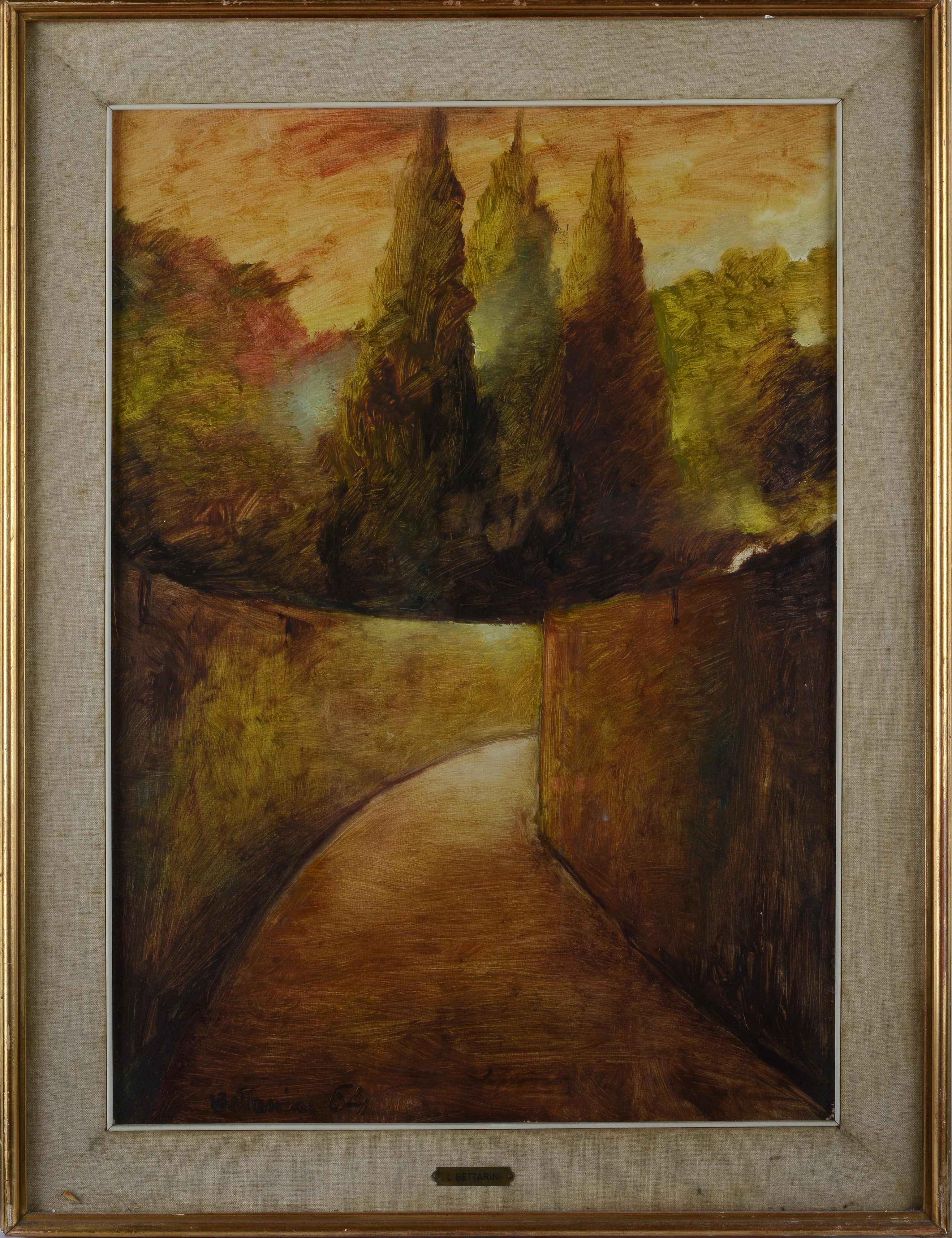 Lido Bettarini - Strada di Campagna, olio su tela