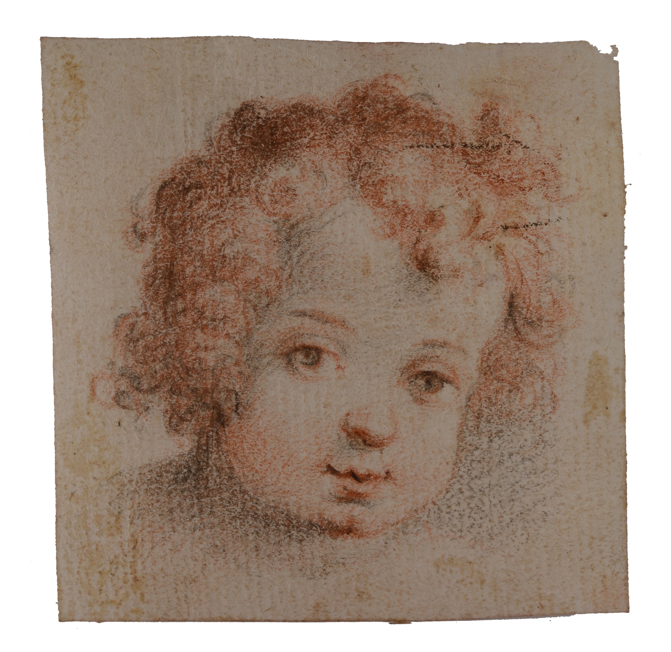 Profilo di testa femminile e volto di putto