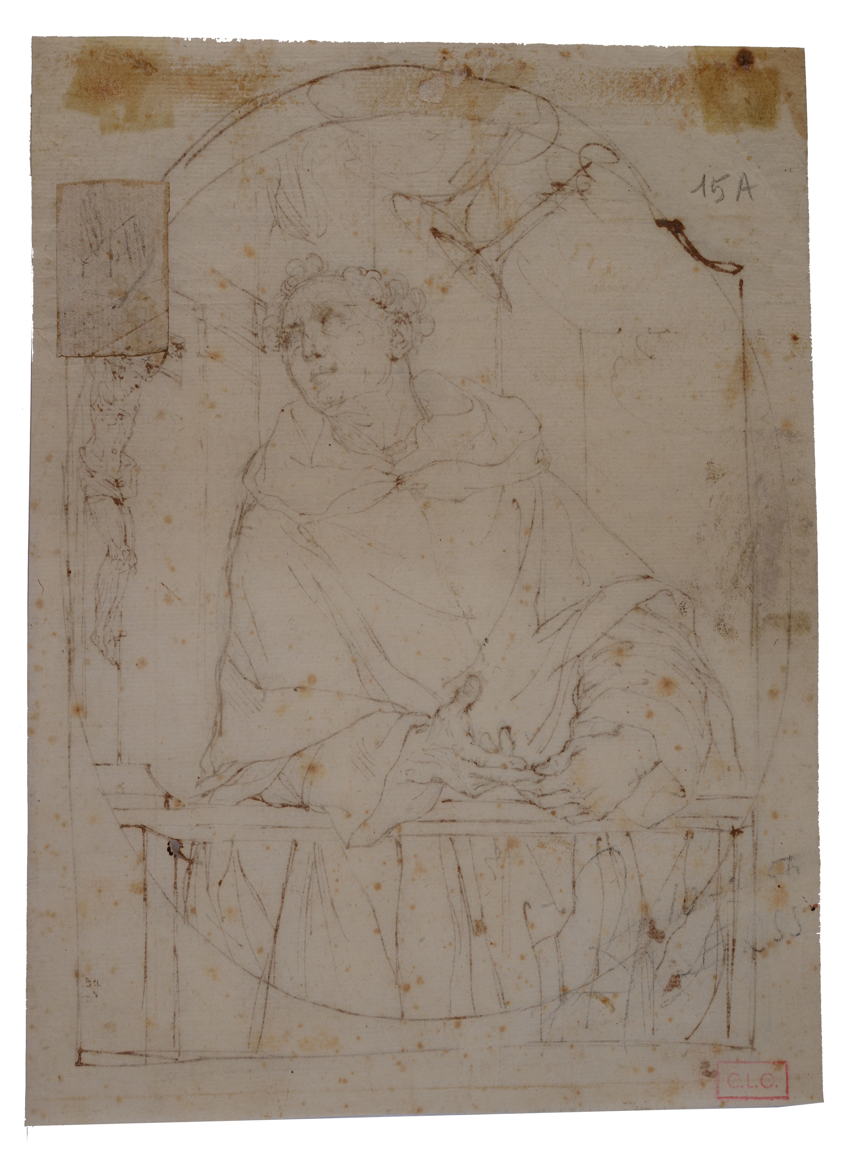 Scuola Emiliana, XVIII Sec. - Santo in Estasi Davanti al Crocefisso