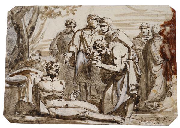 Attr. a Francesco Coghetti - Composizione con figure e nudo