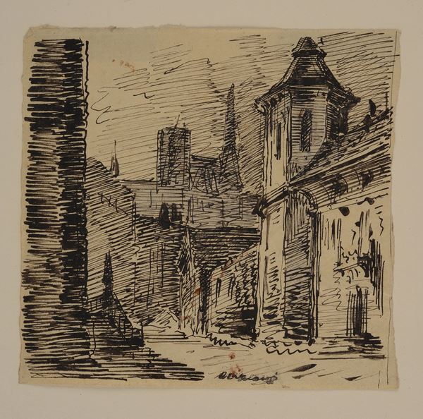 Augusto Ortolani - Scorcio di paese