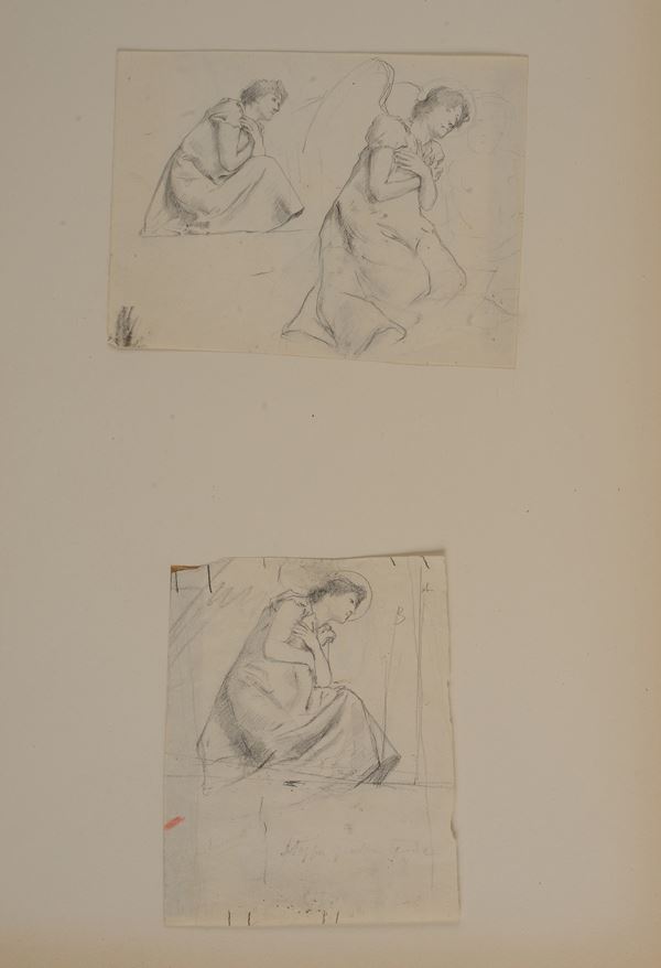 Attr. a Roberto Fontana - Studio per angeli (due fogli)