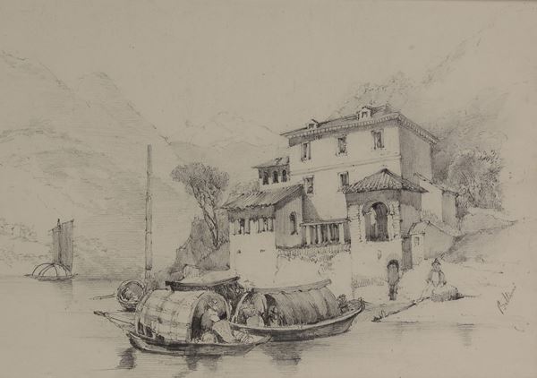 Domenico Bellini - Casolare sul fiume