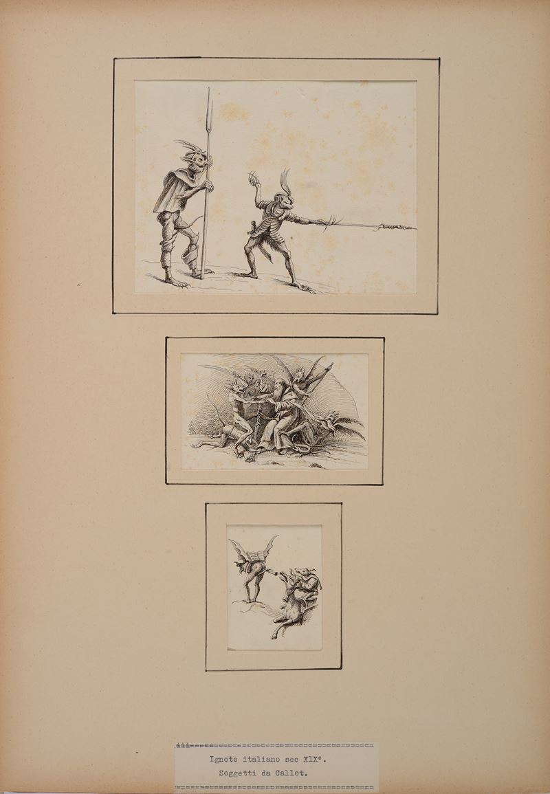 tre studi dalle stampe di Jacques Callot