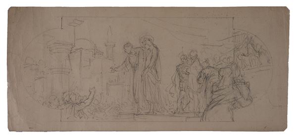 Anonimo, XIX sec. - Martirio di santa (Studio)
