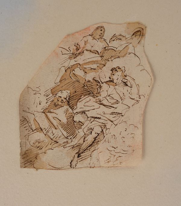 Anonimo, XVII - XVIII sec. : Santi  - Inchiostro su carta - Asta DISEGNI ANTICHI DALLA COLLEZIONE CERASTICO - Pananti Online