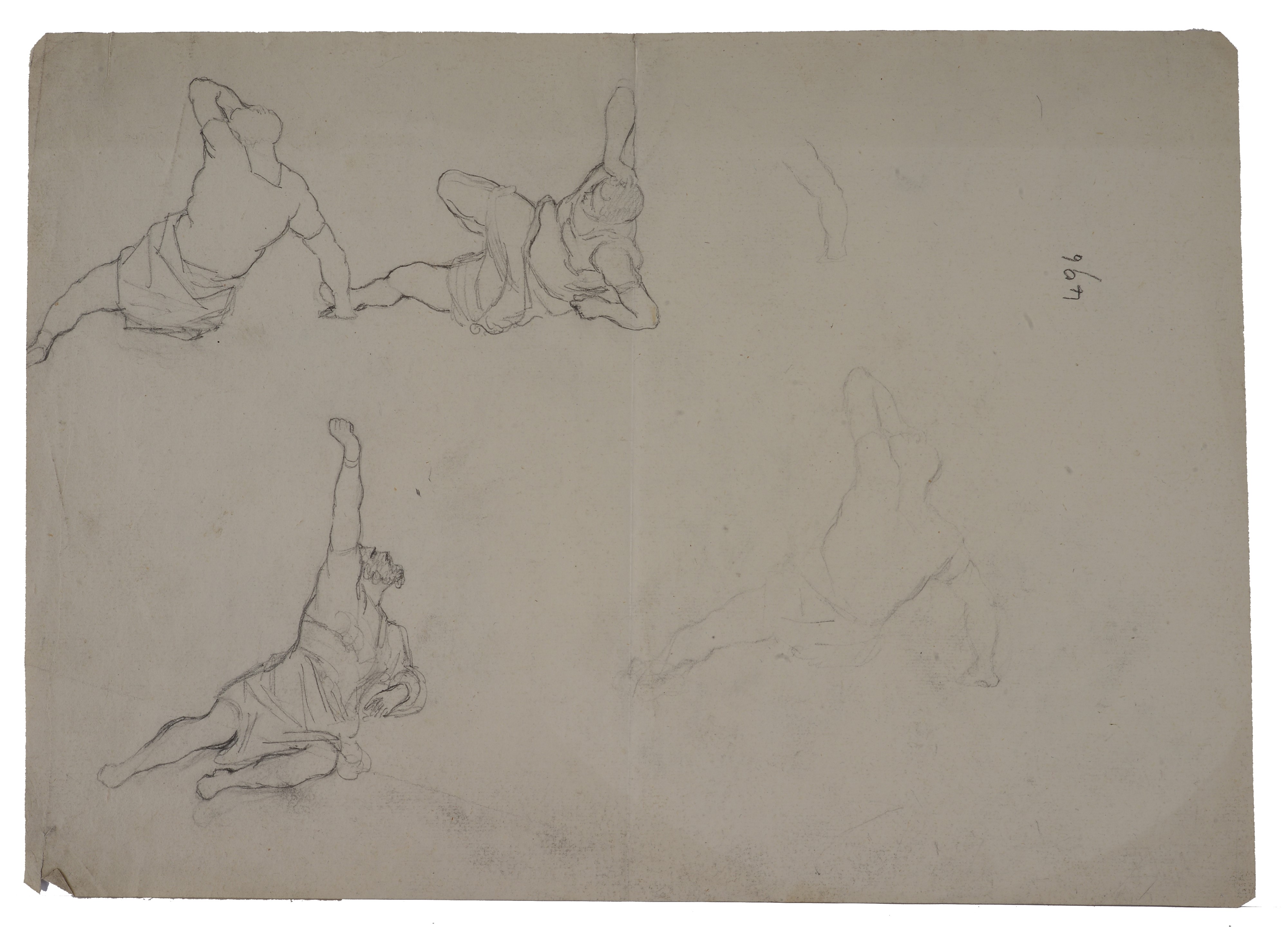 Vari studi di figure (fronte/retro)