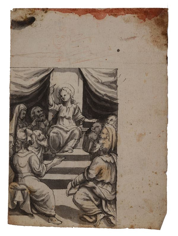 Anonimo, XVIII sec. - Cristo al tempio
