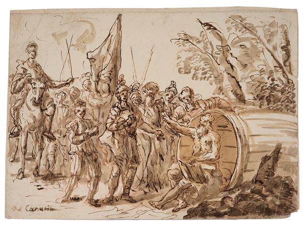 Scuola Italia Settentrionale, XVIII sec. - Alessandro e Diogene