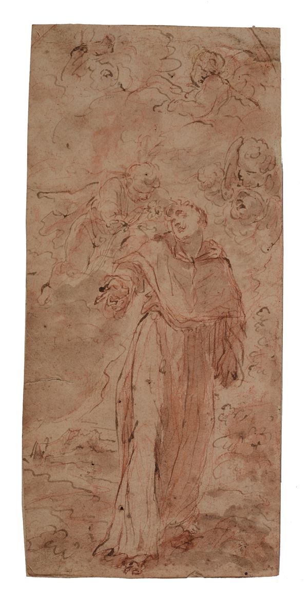 Anonimo, inizi XVIII sec. - Apparizione di Gesù Bambino a un Santo Francescano