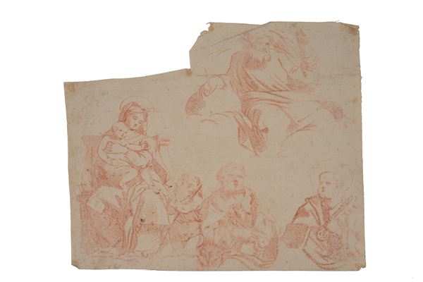 Anonimo, XIX sec. - Studi per Madonna e Santi